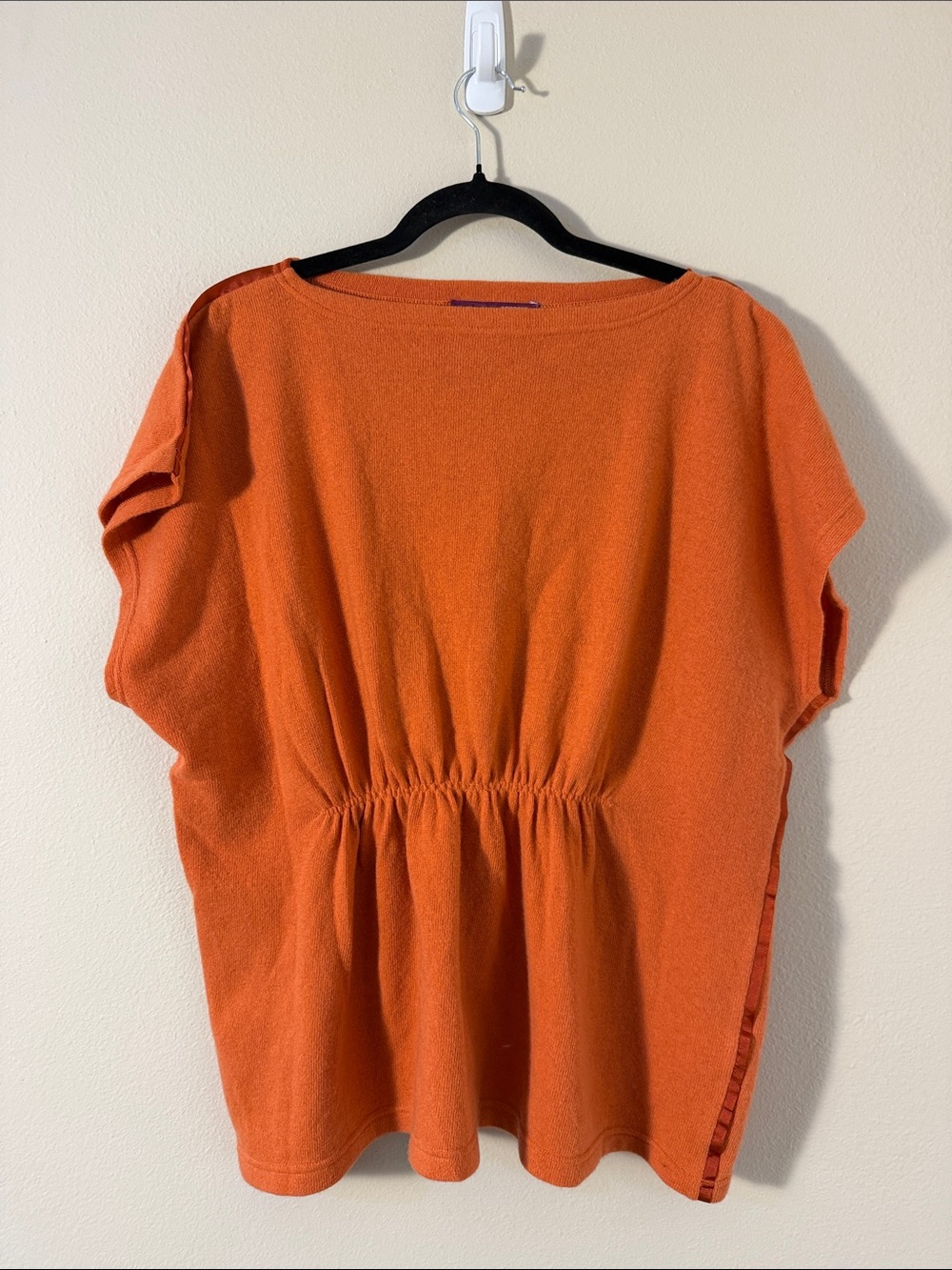 Mila Schon Concept Burnt Orange Gathered-Waist Wool Blend Top Size 44 (US 8)